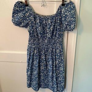 American Eagle chambray dress, size small, with smocking and pockets